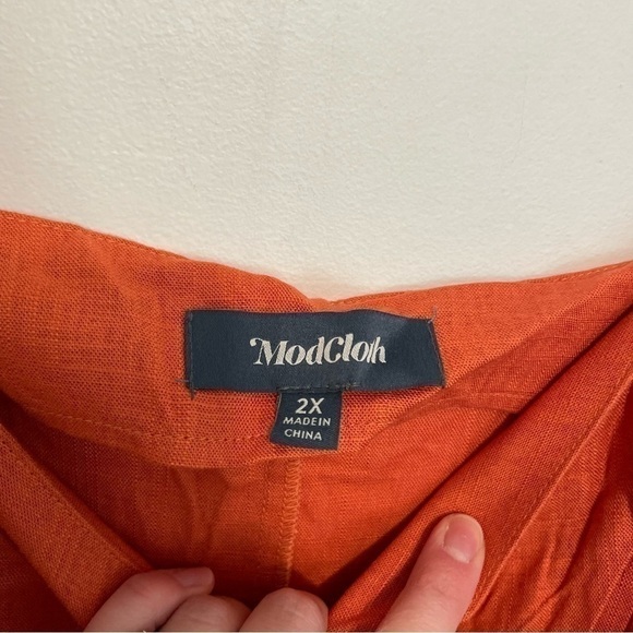 NEW NWT MODCLOTH Plus Size Every Waking Momentum Jumpsuit Orange Sleeveless Crop - Picture 5 of 15